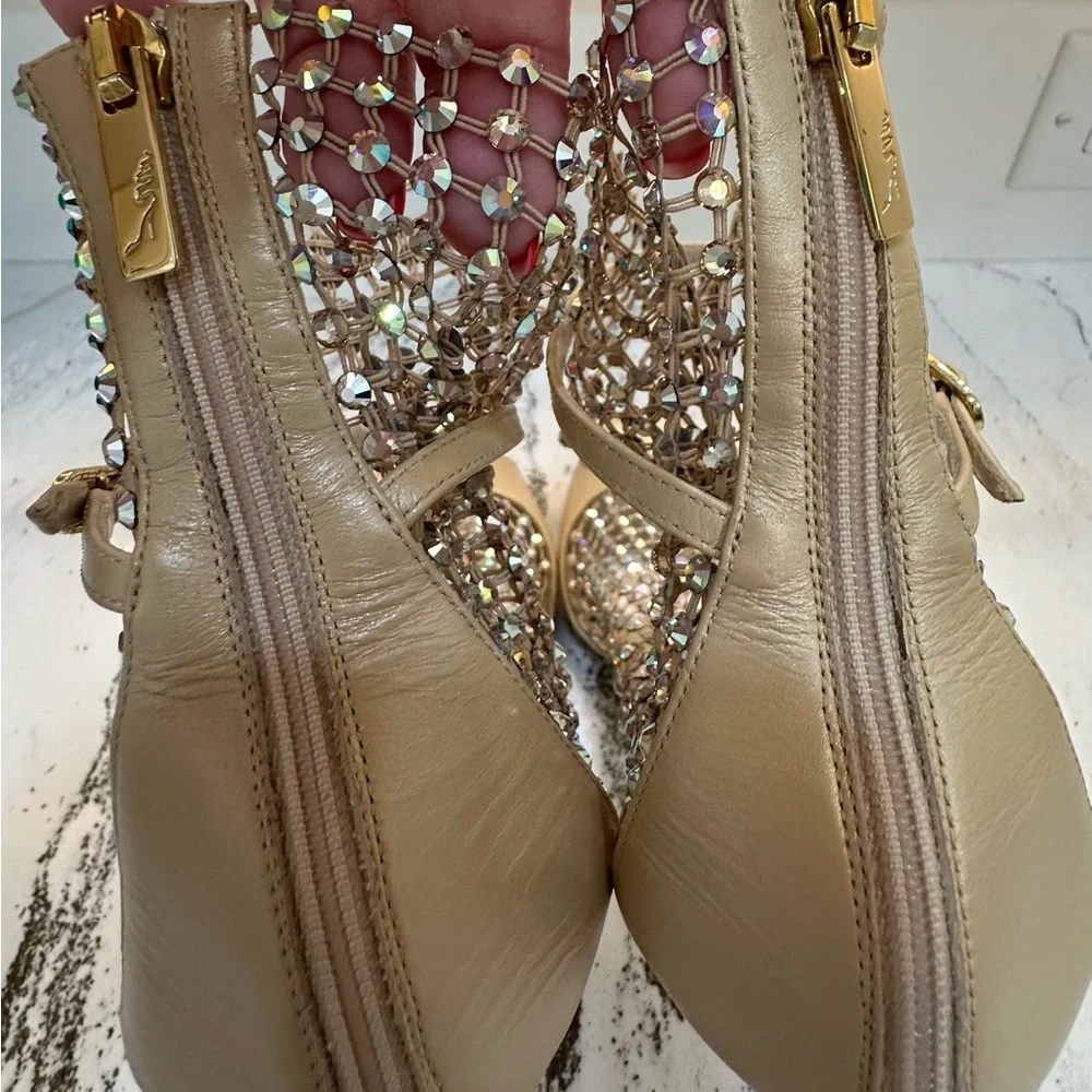 Rene Caovilla gold and Silver Mesh Heels - Picture 5 of 11